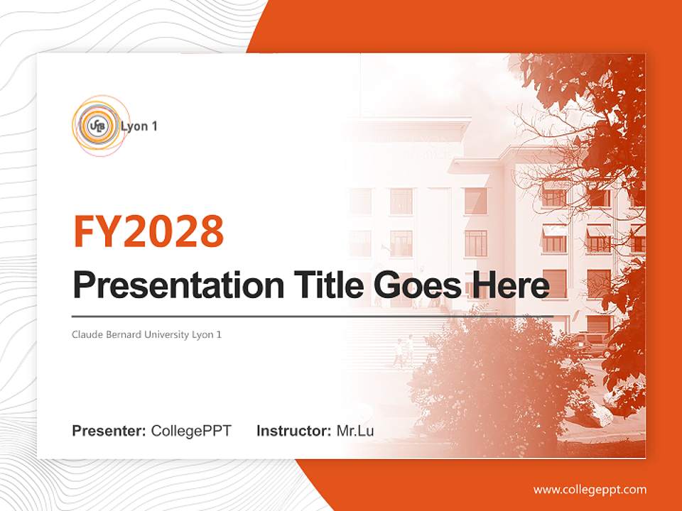 Claude Bernard University Lyon 1 Academic Presentation/Research Findings Report PPT Template4:3 ratio PPT effect preview image5