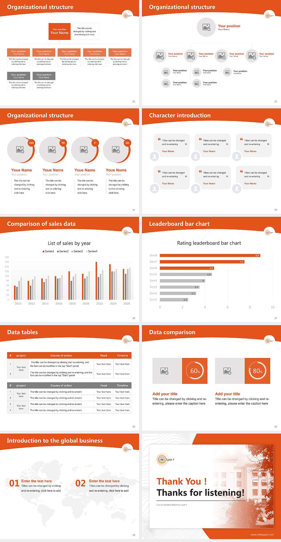 Claude Bernard University Lyon 1 Academic Presentation/Research Findings Report PPT Template4:3 ratio PPT effect preview image4