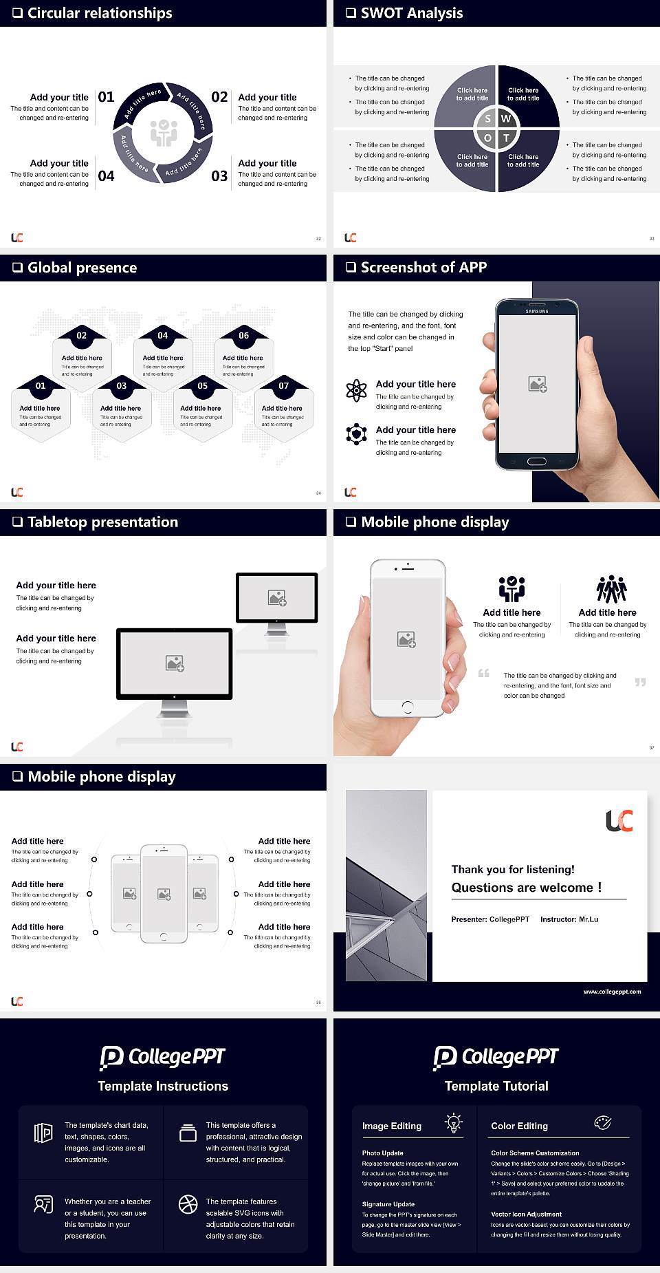 Champollion National University Institute General PPT Template4:3 ratio PPT effect preview image5