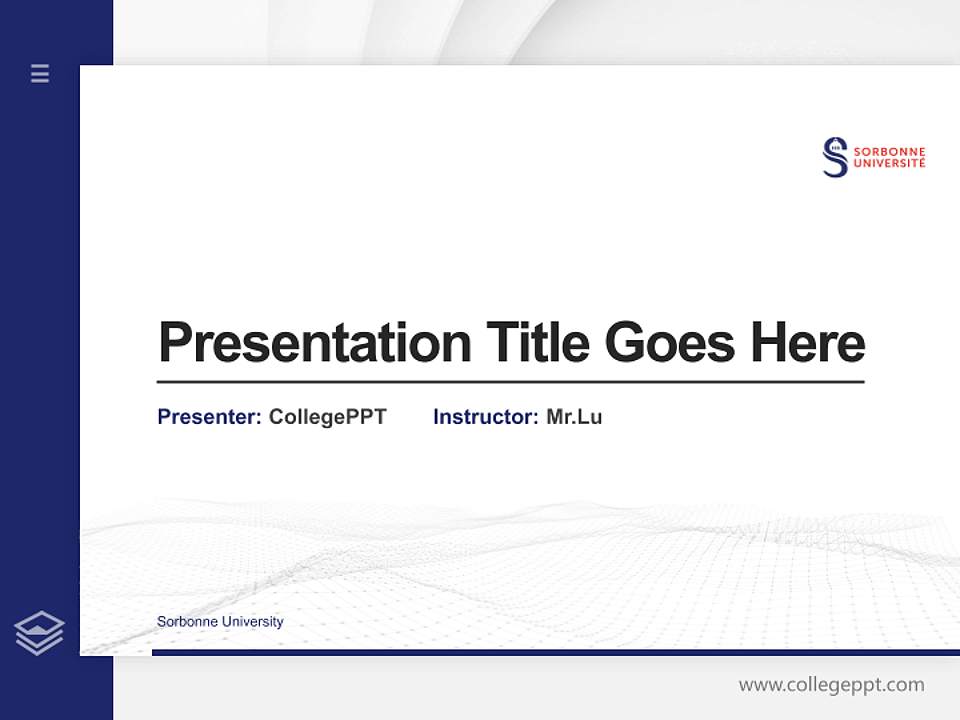 Sorbonne University Thesis Proposal/Graduation Defense PPT Template4:3 ratio PPT effect preview image5