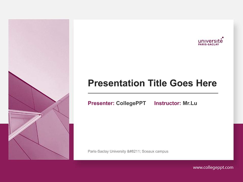 Paris-Saclay University – Sceaux campus General PPT Template4:3 ratio PPT effect preview image6