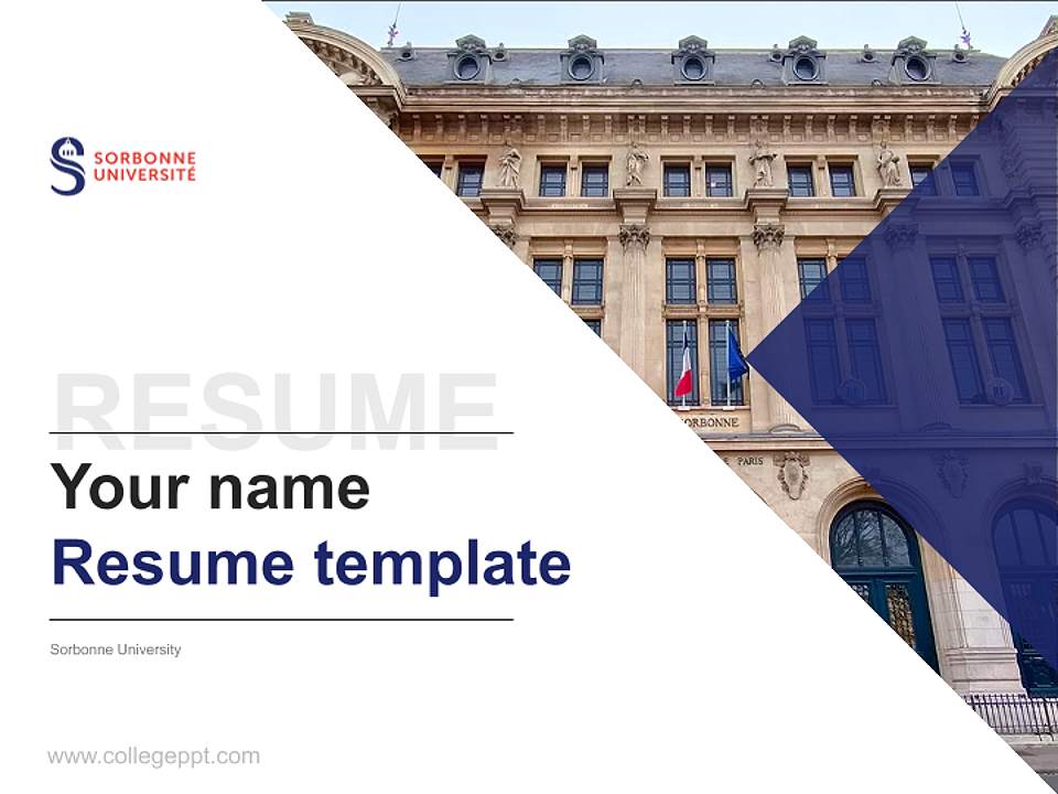 Sorbonne University Resume PPT Template4:3 ratio PPT effect preview image5