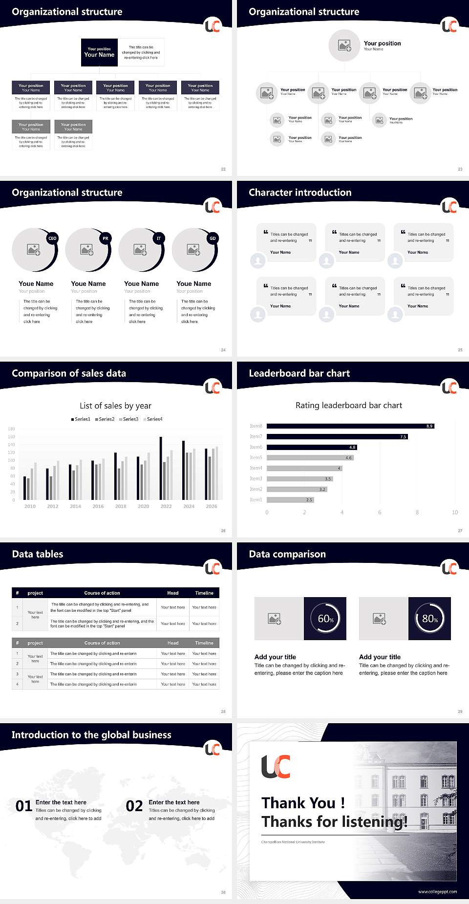 Champollion National University Institute Academic Presentation/Research Findings Report PPT Template4:3 ratio PPT effect preview image4