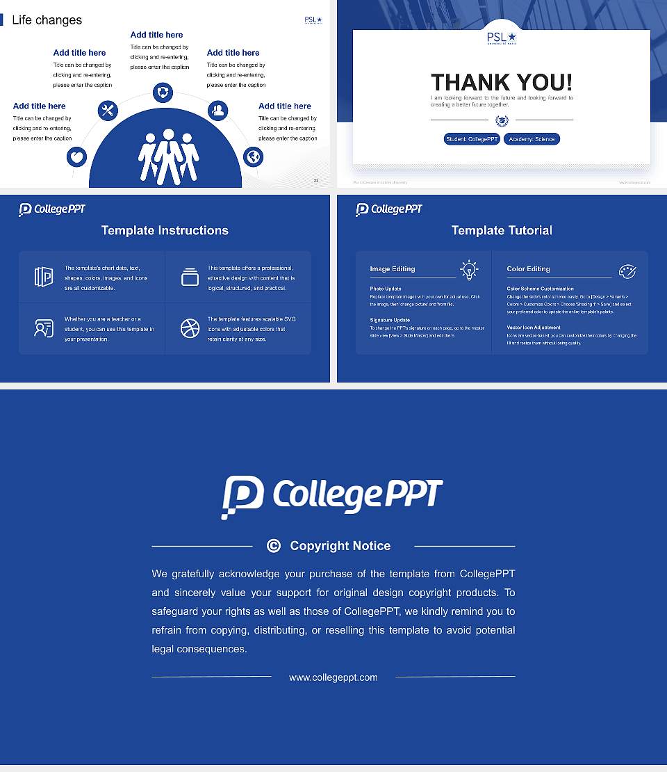 Paris Sciences et Lettres University National Scholarship Defense PPT Template16:9 ratio PPT effect preview image4