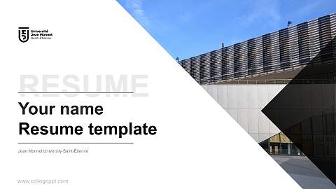 Jean Monnet University Saint-Étienne Resume PPT Template