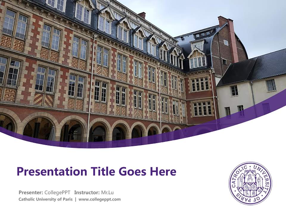 Catholic University of Paris Course/Courseware Creation PPT Template4:3 ratio PPT effect preview image5