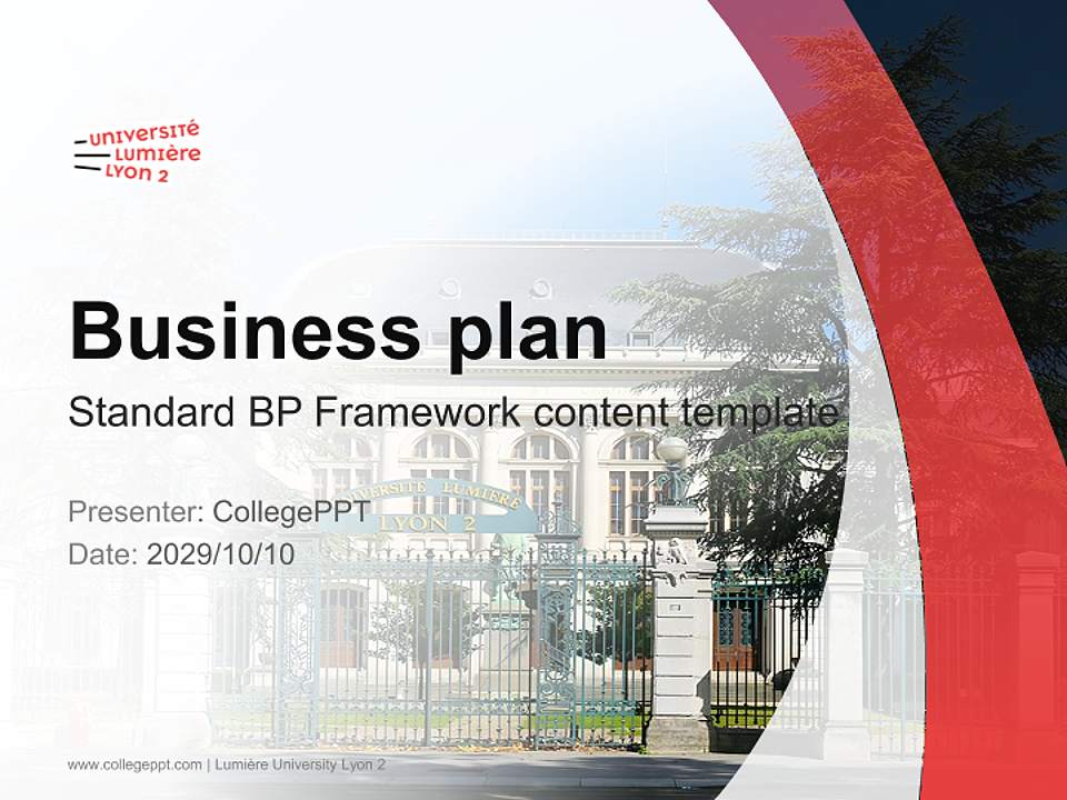 Lumière University Lyon 2 Competition/Entrepreneurship Contest PPT Template4:3 ratio PPT effect preview image9