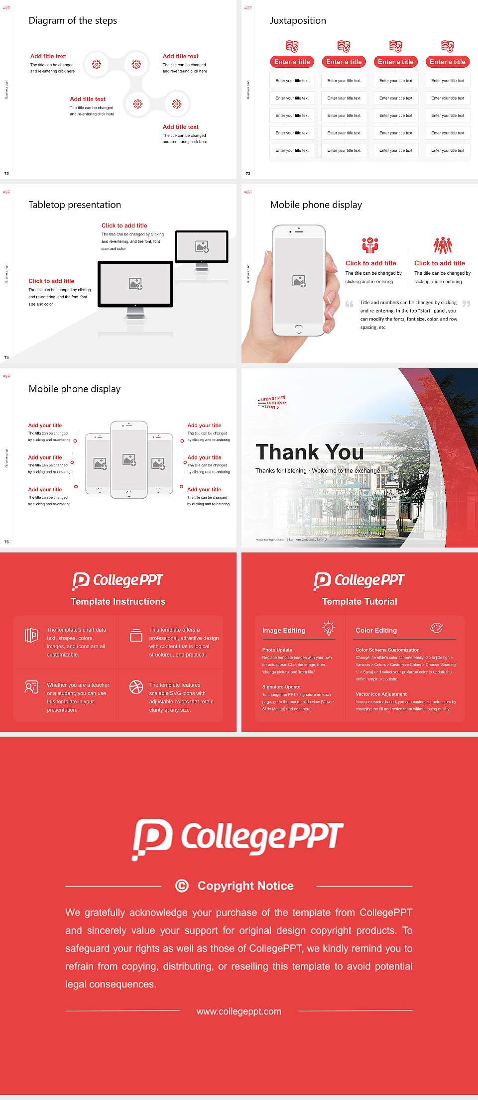 Lumière University Lyon 2 Competition/Entrepreneurship Contest PPT Template4:3 ratio PPT effect preview image9