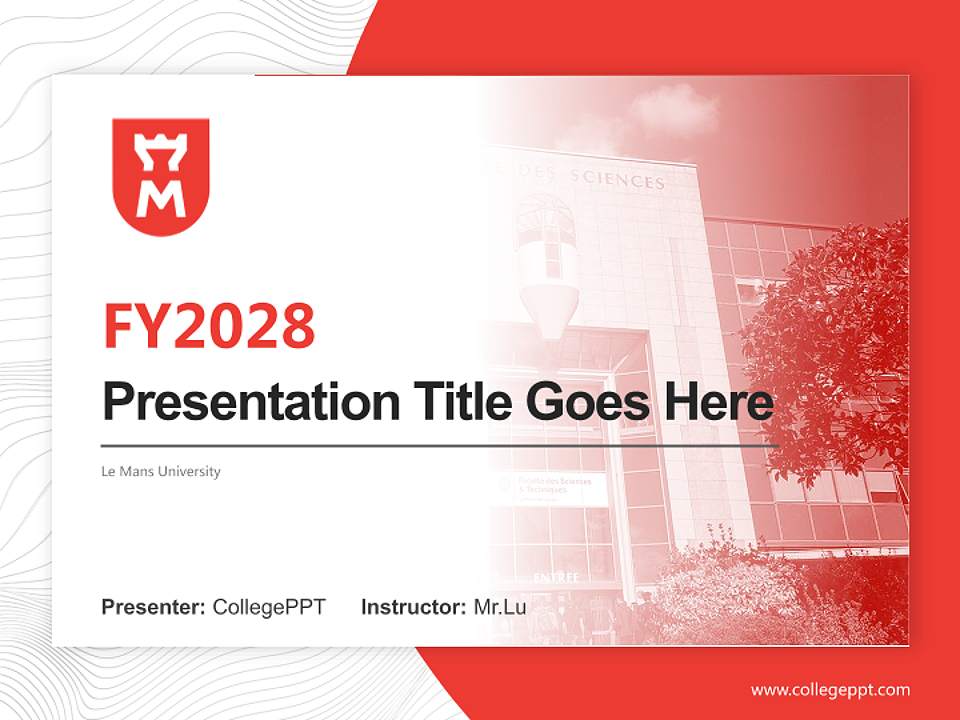 Le Mans University Academic Presentation/Research Findings Report PPT Template4:3 ratio PPT effect preview image5