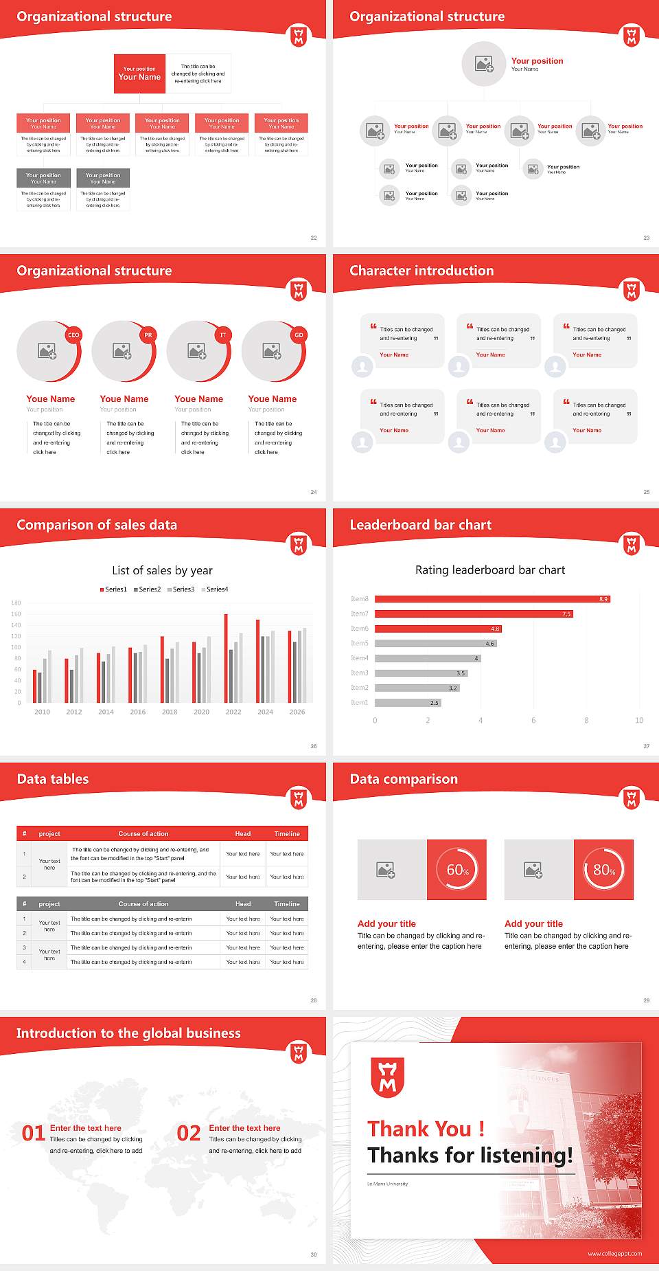 Le Mans University Academic Presentation/Research Findings Report PPT Template4:3 ratio PPT effect preview image4