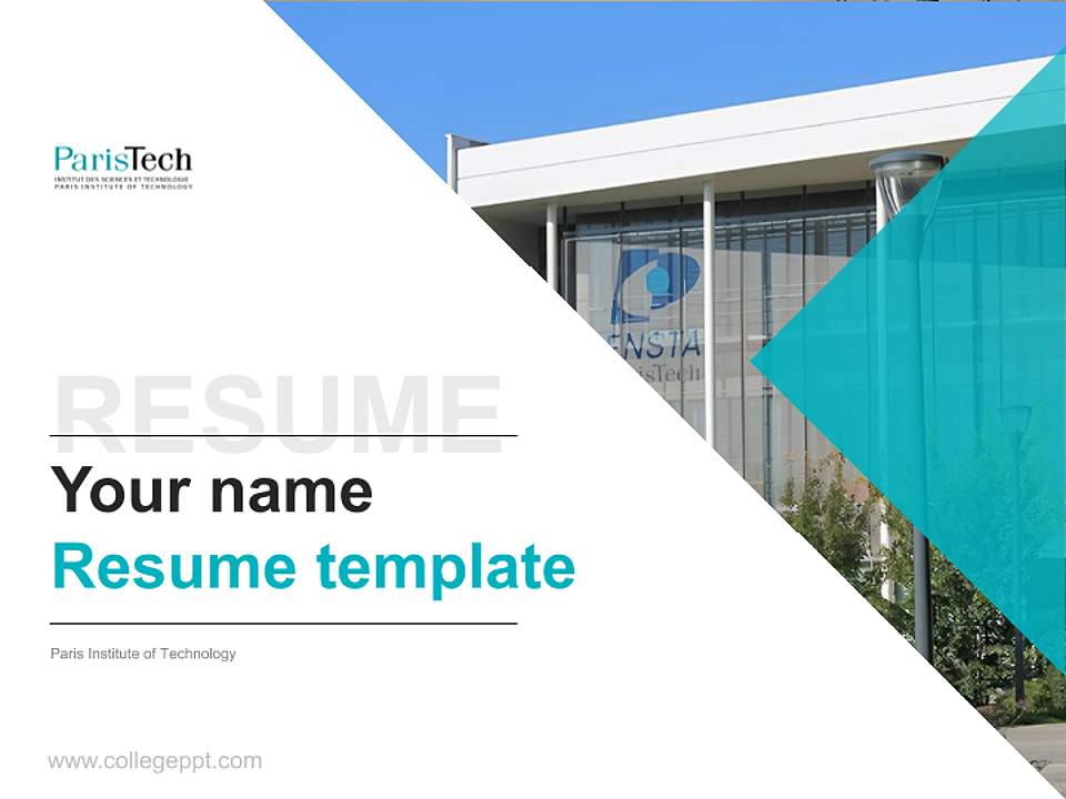 Paris Institute of Technology Resume PPT Template4:3 ratio PPT effect preview image5