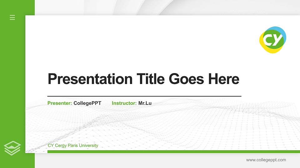 CY Cergy Paris University Thesis Proposal/Graduation Defense PPT Template16:9 ratio PPT effect preview image