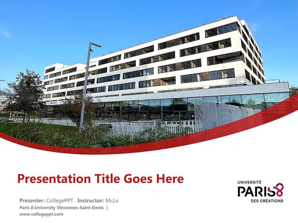 Paris 8 University Vincennes-Saint-Denis Course/Courseware Creation PPT Template4:3 ratio PPT effect preview image5