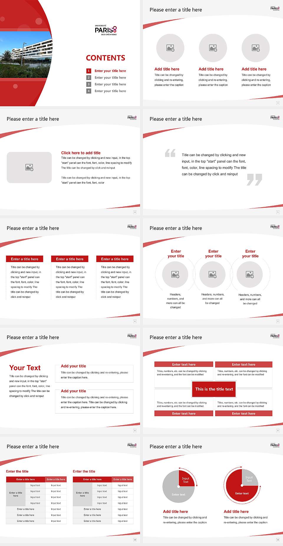 Paris 8 University Vincennes-Saint-Denis Course/Courseware Creation PPT Template4:3 ratio PPT effect preview image2