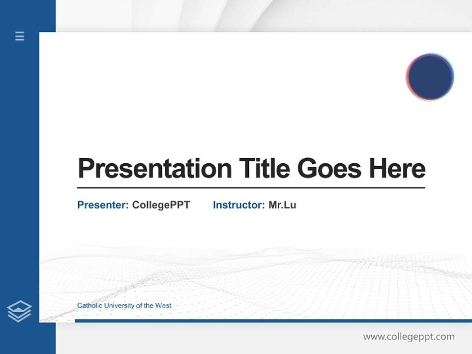 Catholic University of the West Thesis Proposal/Graduation Defense PPT Template4:3 ratio PPT effect preview image5