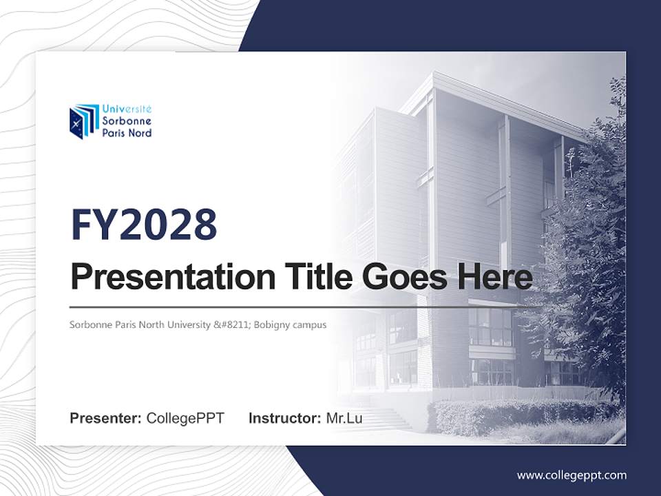 Sorbonne Paris North University – Bobigny campus Academic Presentation/Research Findings Report PPT Template4:3 ratio PPT effect preview image5