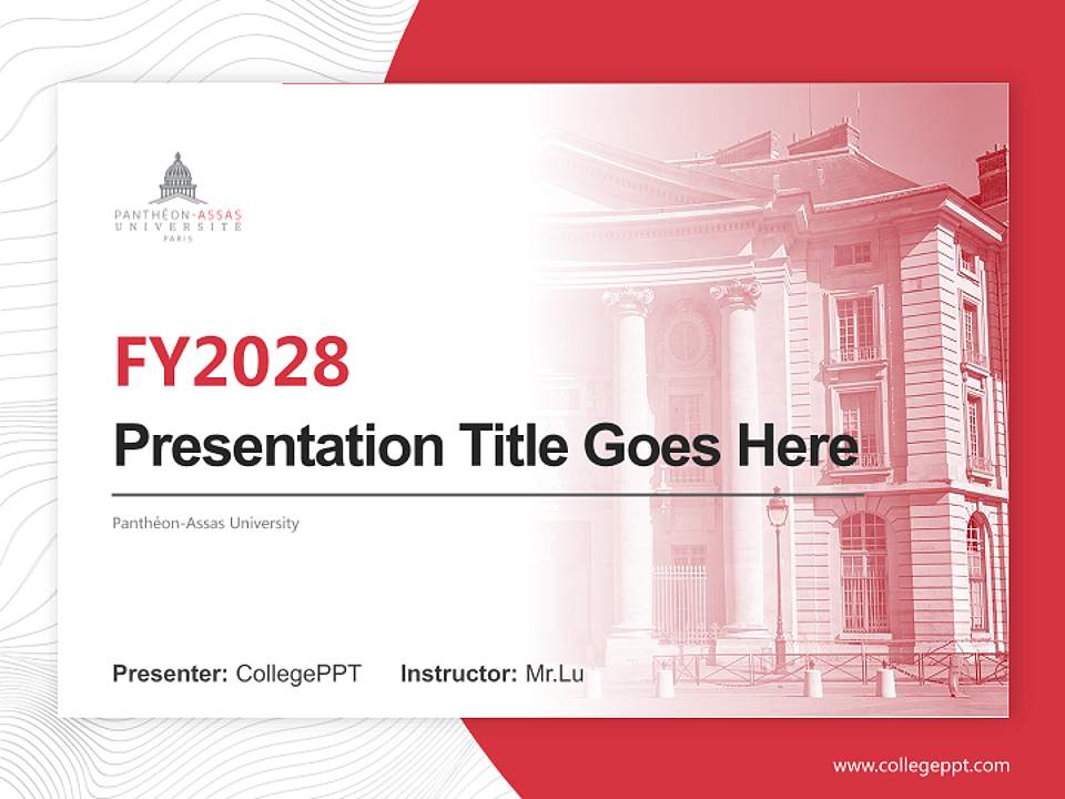 Panthéon-Assas University Academic Presentation/Research Findings Report PPT Template4:3 ratio PPT effect preview image5