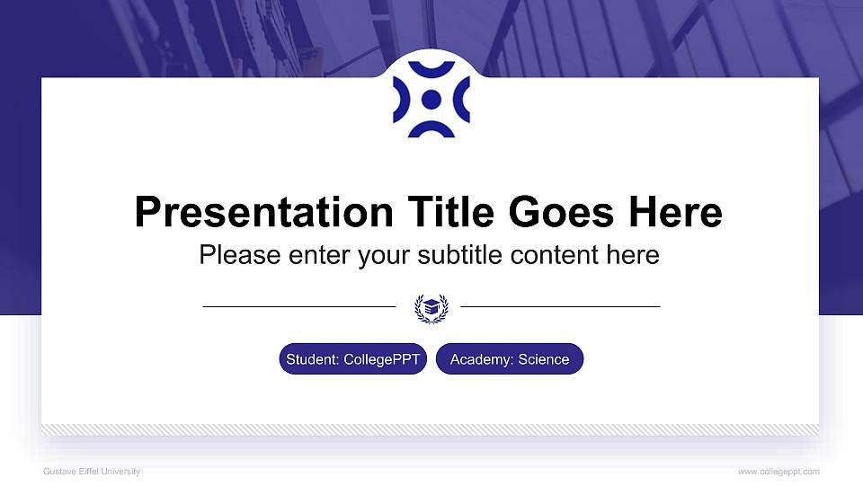Gustave Eiffel University National Scholarship Defense PPT Template16:9 ratio PPT effect preview image