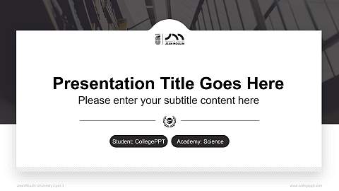 Jean Moulin University Lyon 3 National Scholarship Defense PPT Template