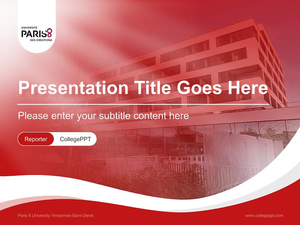Paris 8 University Vincennes-Saint-Denis Lecture Sharing and Networking Event PPT Template4:3 ratio PPT effect preview image4