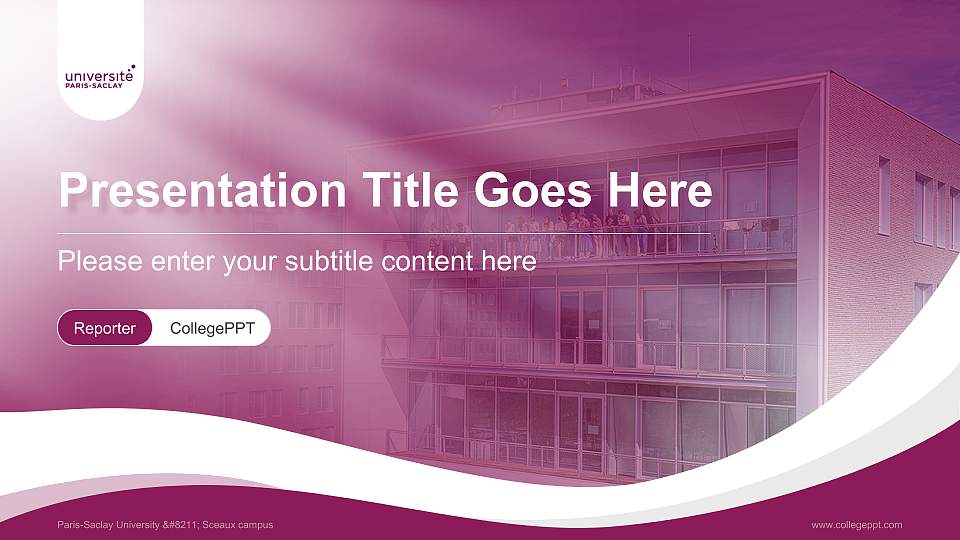 Paris-Saclay University – Sceaux campus Lecture Sharing and Networking Event PPT Template16:9 ratio PPT effect preview image