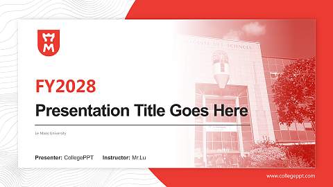Le Mans University Academic Presentation/Research Findings Report PPT Template