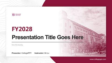 Paris Cité University Academic Presentation/Research Findings Report PPT Template