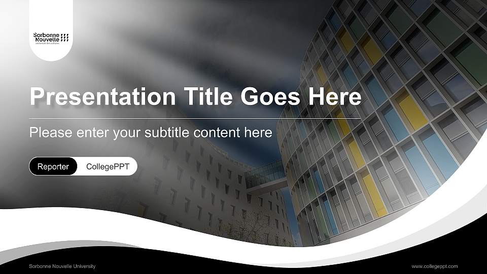 Sorbonne Nouvelle University Lecture Sharing and Networking Event PPT Template16:9 ratio PPT effect preview image