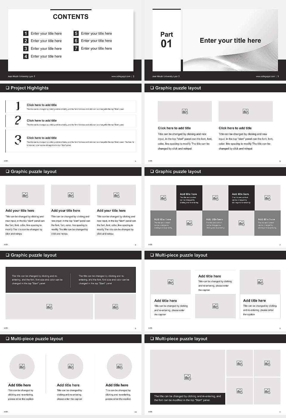 Jean Moulin University Lyon 3 General PPT Template16:9 ratio PPT effect preview image2