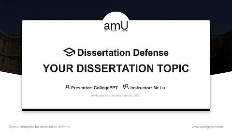 Aix-Marseille University Graduation Thesis Defense PPT Template