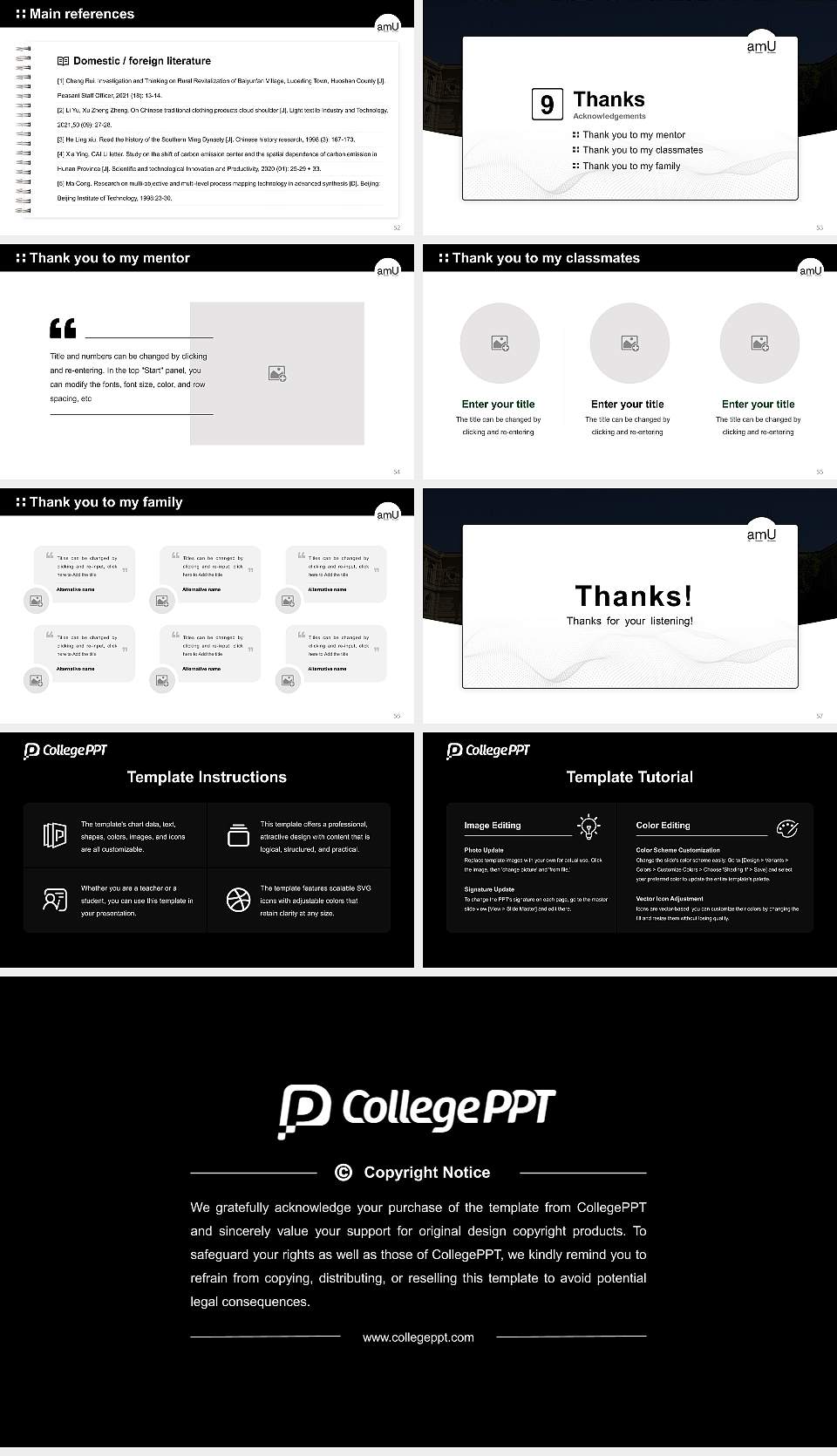Aix-Marseille University Graduation Thesis Defense PPT Template16:9 ratio PPT effect preview image7