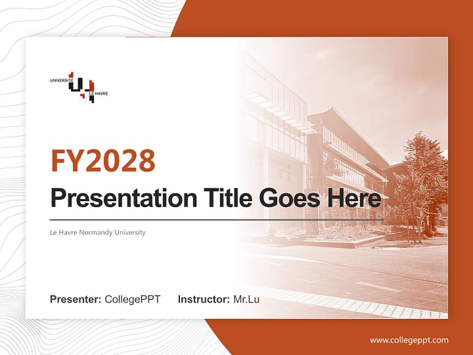 Le Havre Normandy University Academic Presentation/Research Findings Report PPT Template4:3 ratio PPT effect preview image5