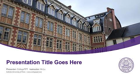 Catholic University of Paris Course/Courseware Creation PPT Template