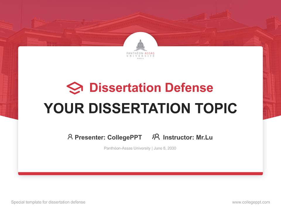 Panthéon-Assas University Graduation Thesis Defense PPT Template4:3 ratio PPT effect preview image7