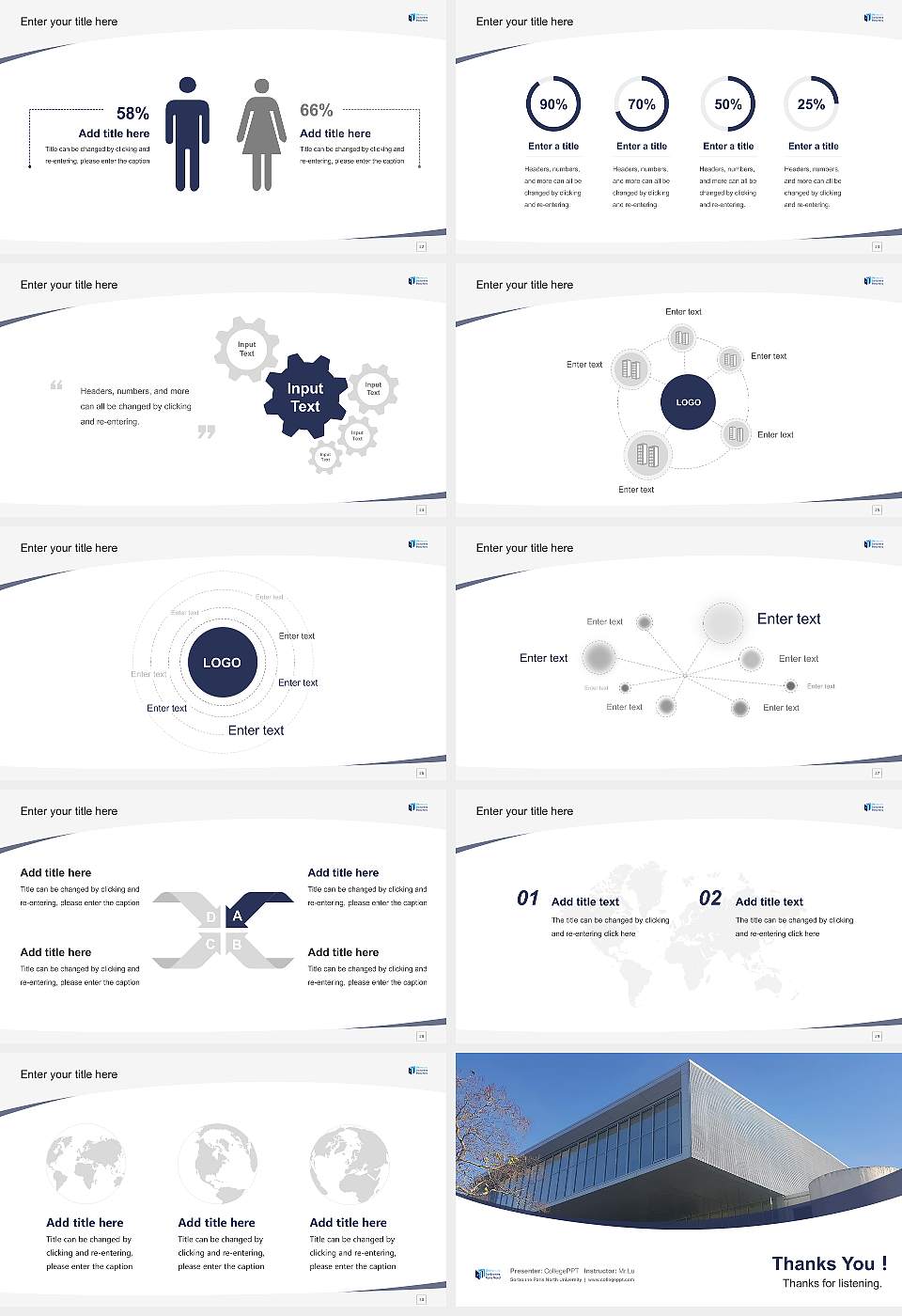Sorbonne Paris North University Course/Courseware Creation PPT Template16:9 ratio PPT effect preview image4