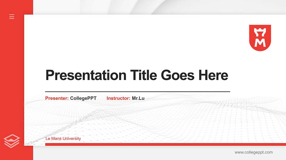 Le Mans University Thesis Proposal/Graduation Defense PPT Template16:9 ratio PPT effect preview image