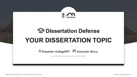 Jean Moulin University Lyon 3 Graduation Thesis Defense PPT Template