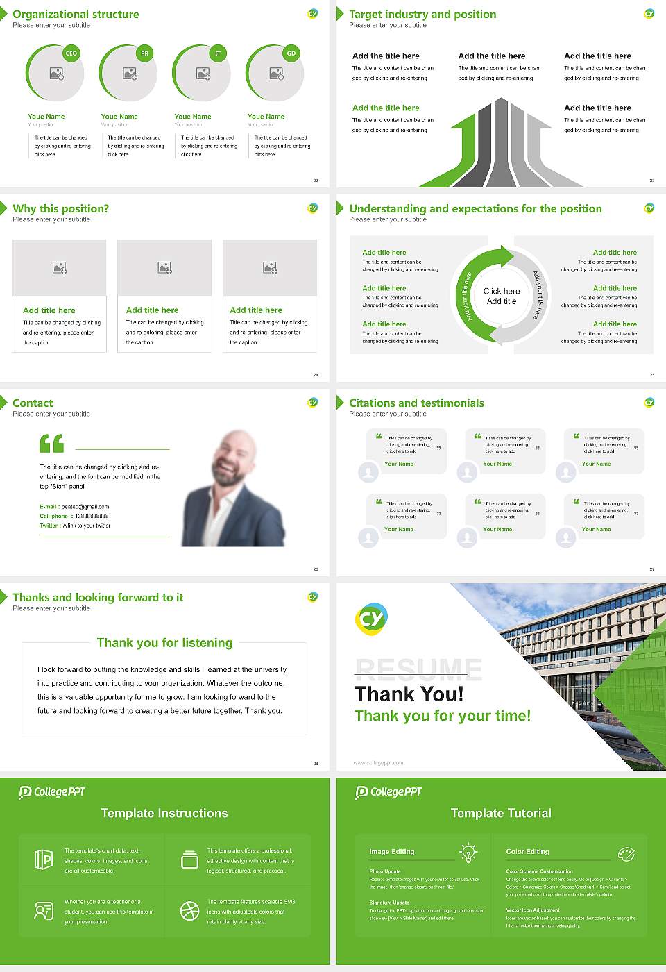 CY Cergy Paris University Resume PPT Template16:9 ratio PPT effect preview image4