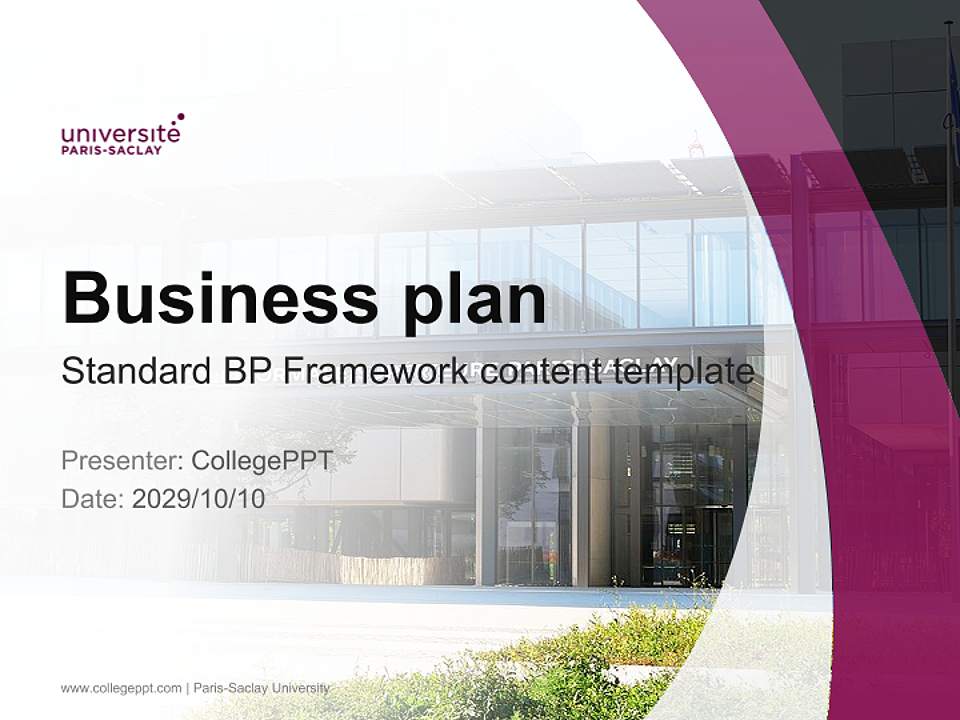 Paris-Saclay University Competition/Entrepreneurship Contest PPT Template4:3 ratio PPT effect preview image9