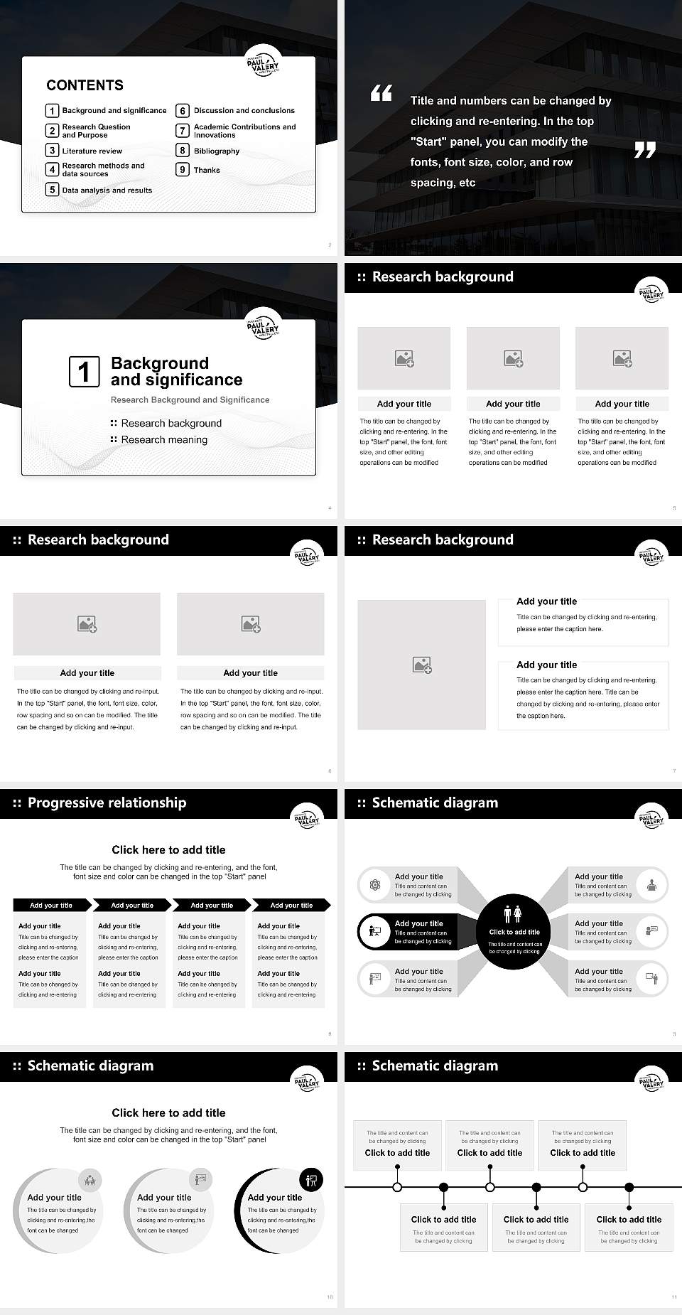 Paul-Valéry University Montpellier 3 Graduation Thesis Defense PPT Template4:3 ratio PPT effect preview image2