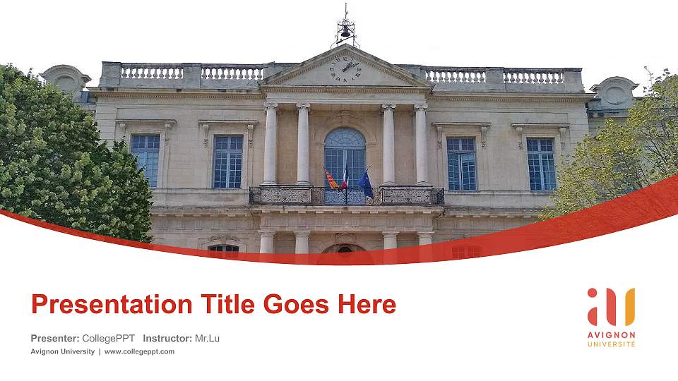 Avignon University Course/Courseware Creation PPT Template16:9 ratio PPT effect preview image