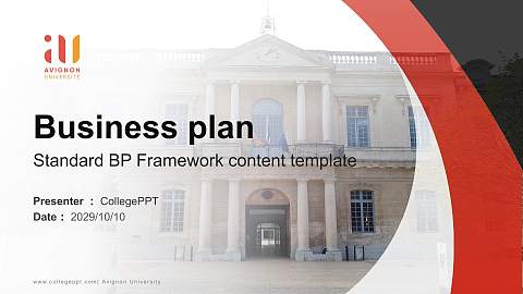 Avignon University Competition/Entrepreneurship Contest PPT Template