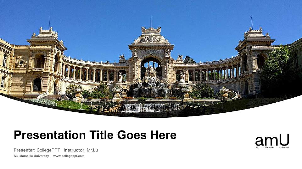 Aix-Marseille University Course/Courseware Creation PPT Template16:9 ratio PPT effect preview image