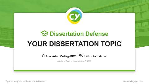 CY Cergy Paris University Graduation Thesis Defense PPT Template