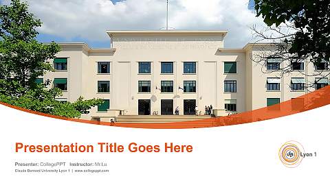 Claude Bernard University Lyon 1 Course/Courseware Creation PPT Template
