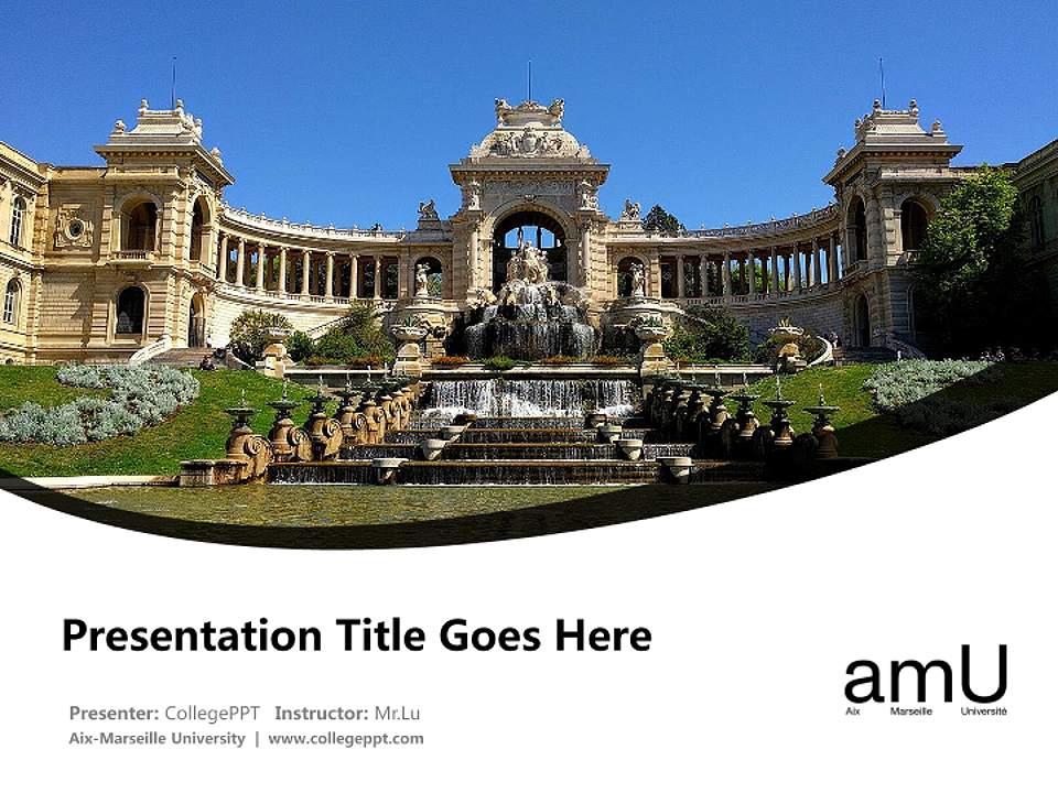 Aix-Marseille University Course/Courseware Creation PPT Template4:3 ratio PPT effect preview image5