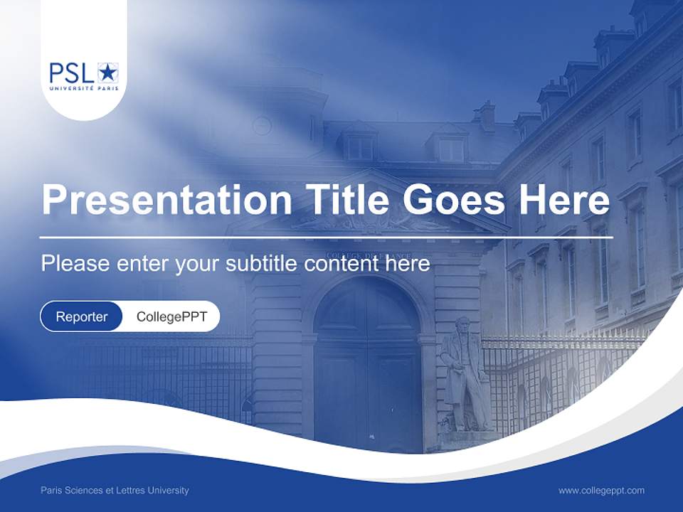 Paris Sciences et Lettres University Lecture Sharing and Networking Event PPT Template4:3 ratio PPT effect preview image4