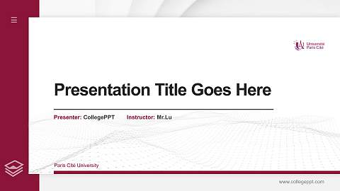 Paris Cité University Thesis Proposal/Graduation Defense PPT Template