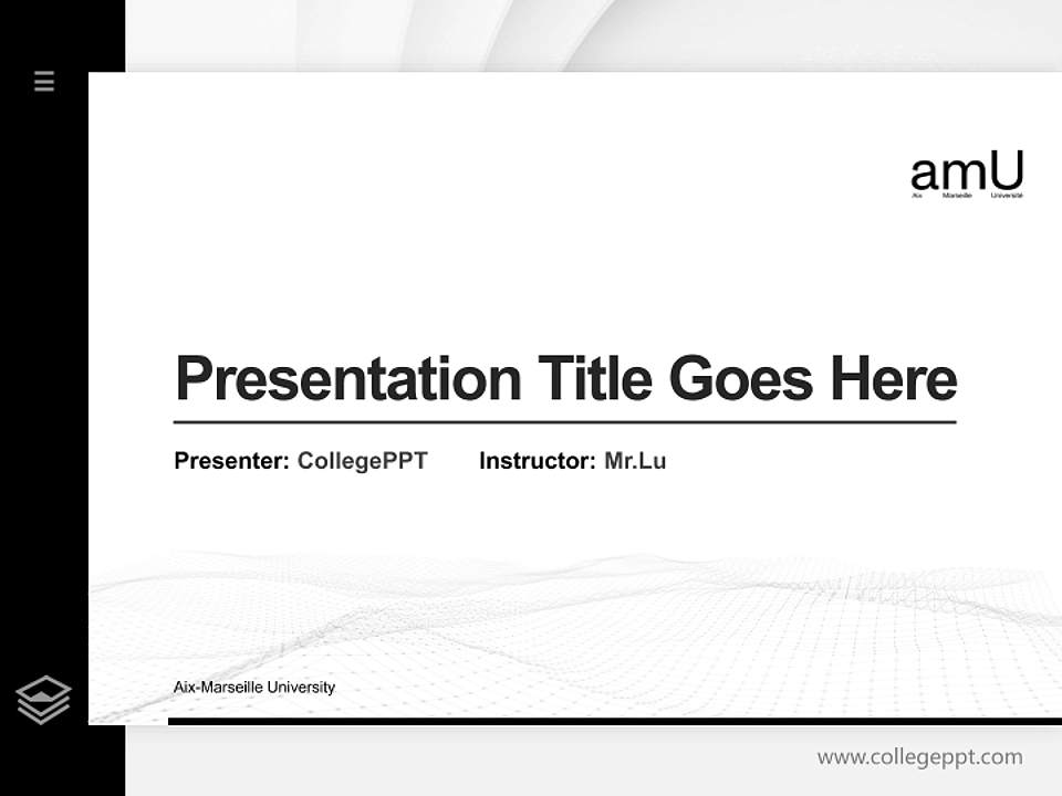 Aix-Marseille University Thesis Proposal/Graduation Defense PPT Template4:3 ratio PPT effect preview image5