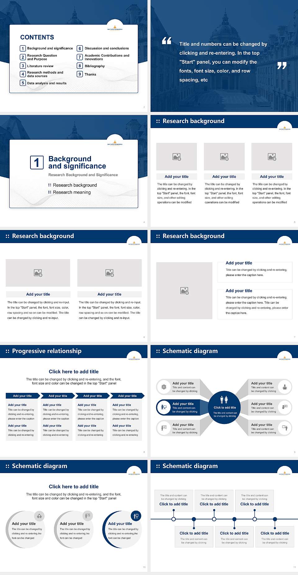 Panthéon-Sorbonne University Graduation Thesis Defense PPT Template4:3 ratio PPT effect preview image2